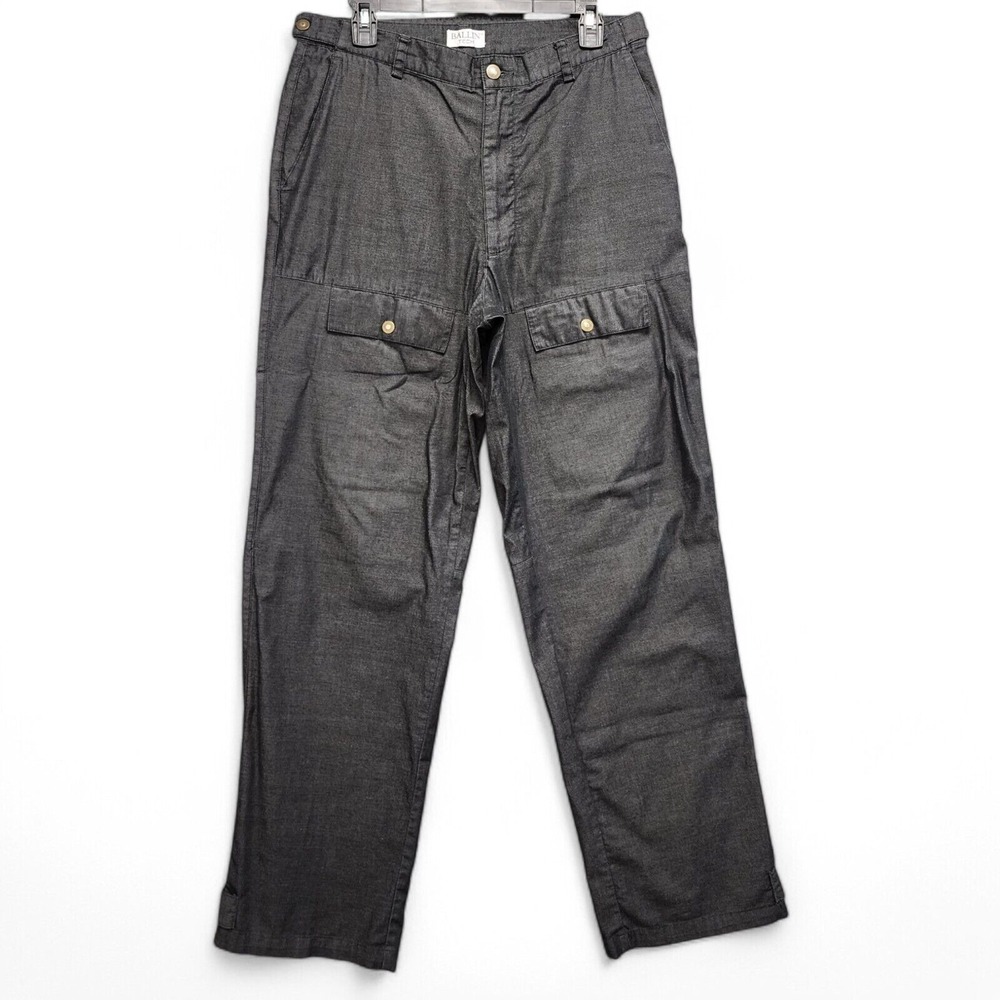 Ballin Tech Cargo Pants Mens 33x32 Charcoal Black Gray Baggy Wide Leg Stretch‎